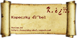 Kopeczky Ábel névjegykártya