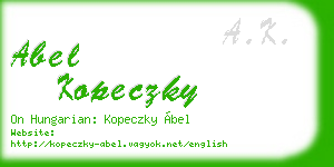 abel kopeczky business card